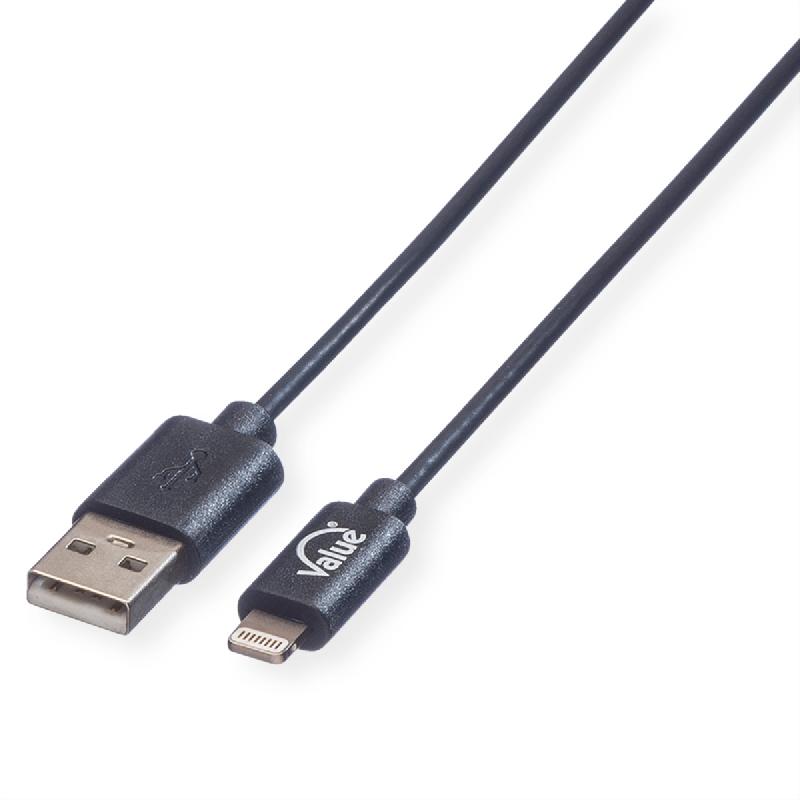 VALUE Câble de charge et synchronisation pour appareils à connecteur Lightning, 0,15 m_0