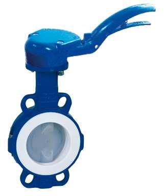 Vanne papillon en fonte GS - inox 316L / PFA Lycène - DN150 - Corps époxy - 6151102_0