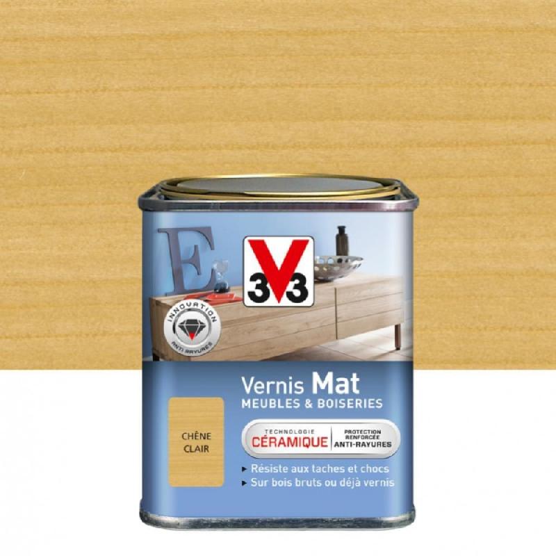 Vernis meuble et objet V33 - chêne clair mat - 0.25L - protection durable et séchage rapide_0