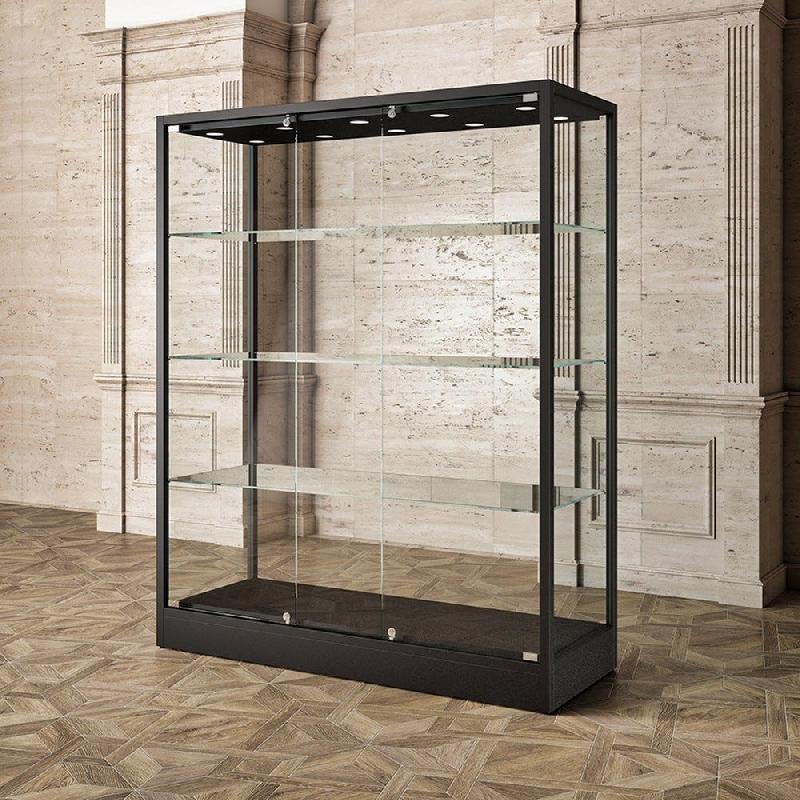 Vitrine Museum métal Colonne 160x60xH200cm - noir_0