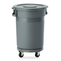 Poubelle en  Polypropylène 80 L H 830 mm Diamètre 410 mm Was Germany - blanc plastique 9219 800_0