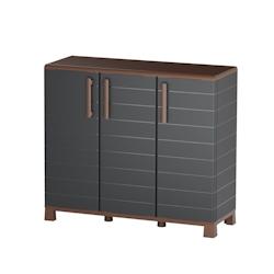 Abri Poubelles 3 Sacs Anthracite - Armoire Cache Poubelle de Tri Sélectif 102 x 37 x 90 cm Terrasse, Restaurant Art Plast - gris 8010693128501_0