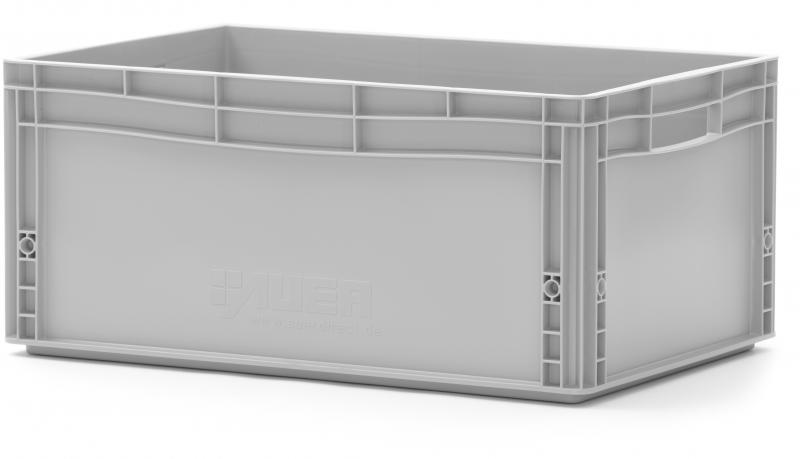 Bac en plastique gerbable plein - Série économique - 600 x 400 - Norme Europe - Coloris gris - Température d'utilisation : -20°C à +80°C_0