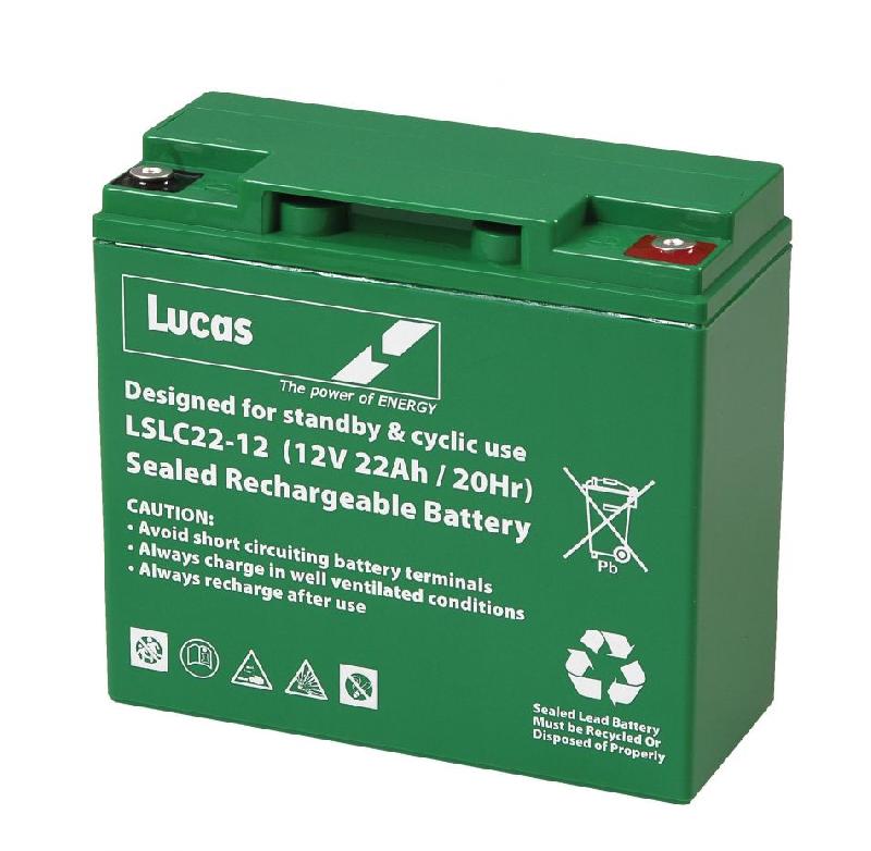 Batterie Lucas AGM Cyclic LSLC22-12G - 12V 22Ah, compacte et robuste avec bornes T12_0