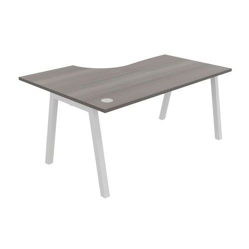 BUREAU COMPACT PARTAGE RETOUR DROIT 160 CM CÈDRE / BLANC - BURONOMIC