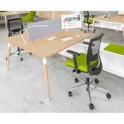 Bureau open space plan droit en mélaminé - Garantie 5 ans - Gamme WOOD_0
