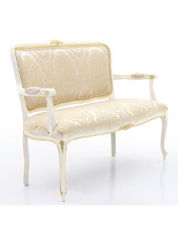Canapé 2 places Louis XV - assise et dos rembourrés - largeur 121cm_0