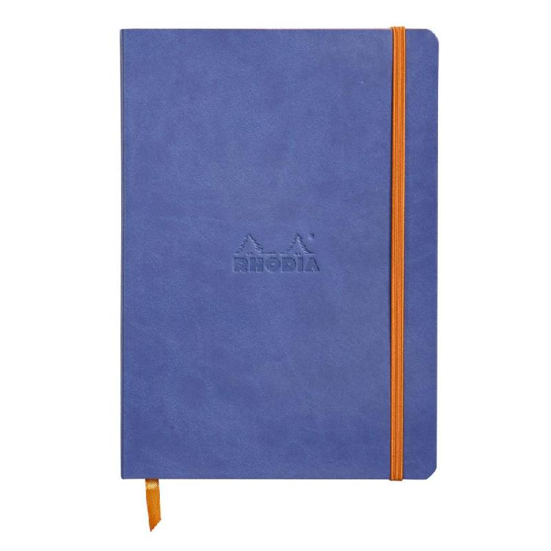 CARNET SOUPLE RHODIA RHODIARAMA A5 -14,8 X 21 CM 160 PAGES LIGNEES 90 G/M² - COUVERTURE SAPHIR AVEC ELASTIQUE