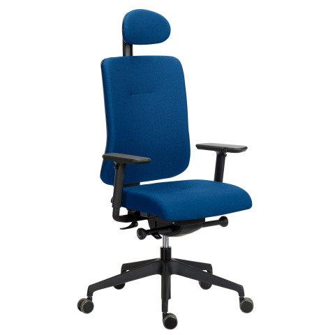 CHAISE DE BUREAU SITIZEN TISSU AVEC ACCOUDOIRS 4D ET APPUI-TÊTE BLEU