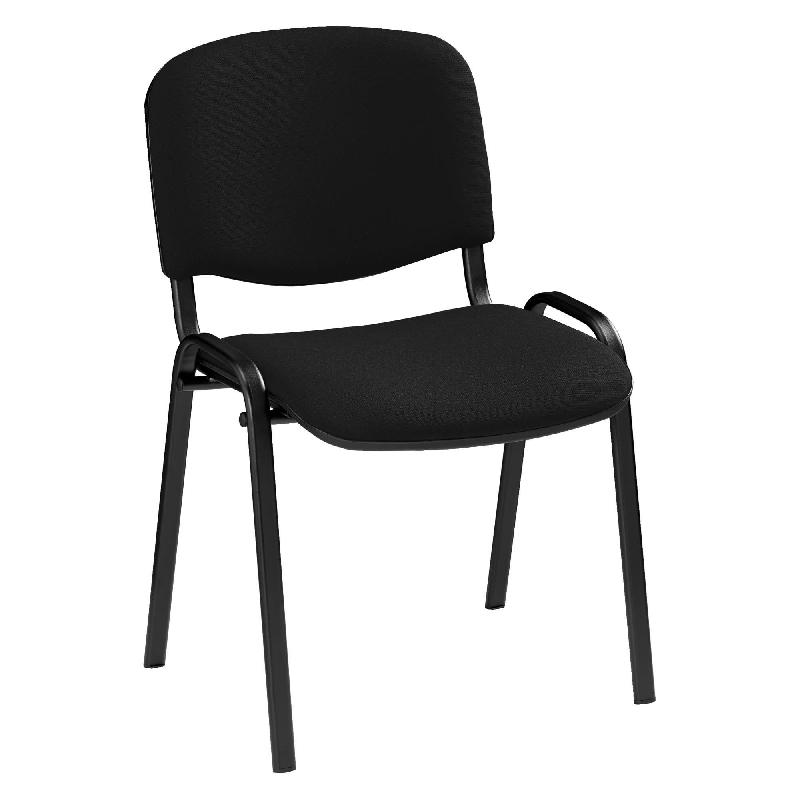 Chaise de réunion empilable en tissu - Classée M2 - Piétements époxy noir - Rolléco_0
