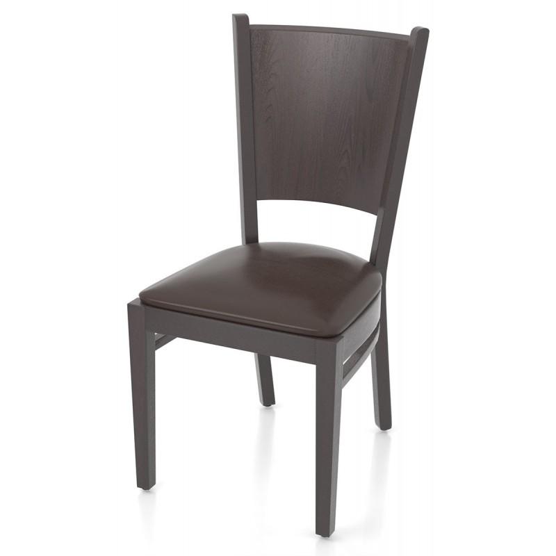 CHAISE REMBOURÉE EMPILABLE - EN BOIS - ASSISE MARRON FONCÉ PROFESSIONNEL_0