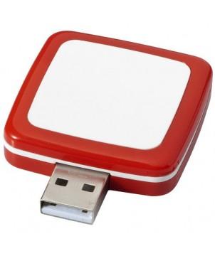 CLÉ USB ROTATIVE SQUARE 1 GB - ROUGE - CLÉS USB PUBLICITAIRES PERSONNALISÉES