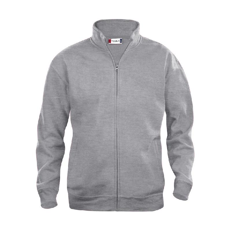 CLIQUE SWEAT BASIC ZIPPÉ HOMME GRIS CHINÉ L