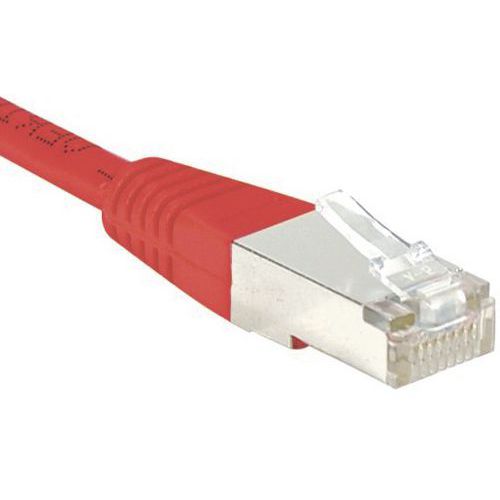 CORDON RJ45 CROISÉ CATÉGORIE 6 S/FTP ROUGE - 5 M