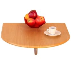 Décoshop26 - Table pliante murale demi-ronde en MDF hêtre DEC05015 - 3000318612510_0