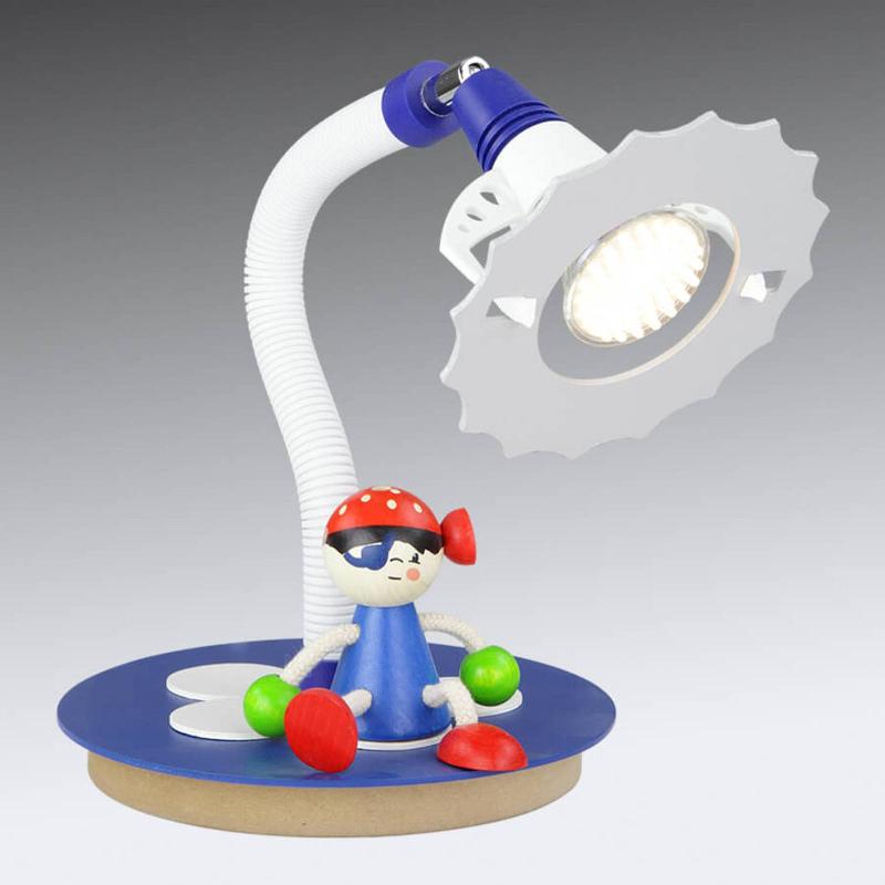 ELOBRA LAMPE À POSER LED PIRATE AVEC PERSONNAGE ASSIS