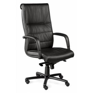 Fauteuil président Axel 8802 - Lift, pied aluminium noir, basculant et réglable - Disponible en cuir noir et autres coloris sur commande_0
