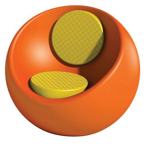FAUTEUIL RONDO ORANGE RAL 2009 - ASSISE ET DOSSIER JAUNE RAL 1016 - MANUTAN EXPERT