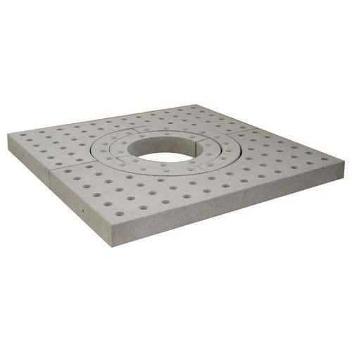 GRILLE D'ARBRE ARBEA CARRÉE BÉTON GRIS SABLÉ - BUTON DESIGN