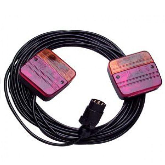 Kit de signalisation arrière 12V pour remorques - câble 7,5 mètres - lanternes aimantées - 11575078_0