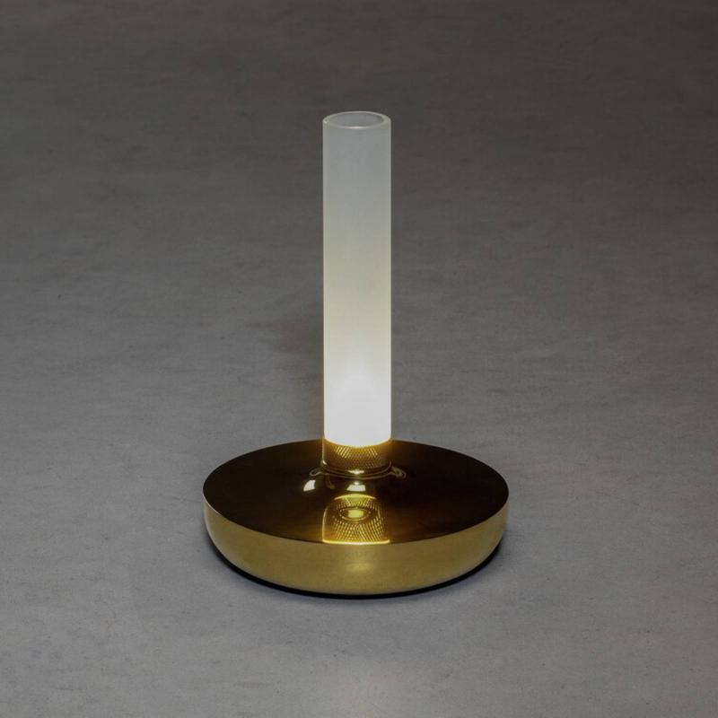 KONSTSMIDE LAMPE TABLE LED BIARRITZ IP54 BATTERIE CCT DORÉ