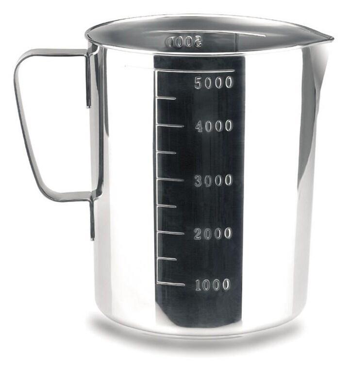 LACOR Bidon de 5 litres en acier inoxydable 18/10 avec marquage de la contenance 62750 - Acier inoxydable 18/10 62750_0