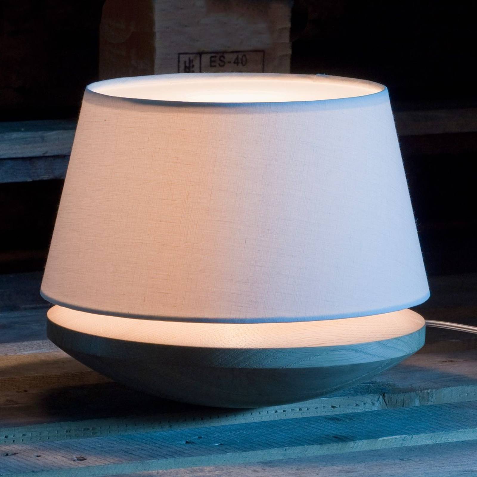 DOMUS LAMPE À POSER KJELL AVEC ABAT-JOUR EN LIN CRÈME