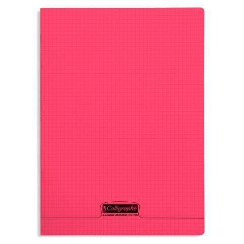 LOT DE 10 - CAHIER PIQUÉ 8000 POLYPRO A4 96 PAGES PETITS CARREAUX 90 G - ROUGE