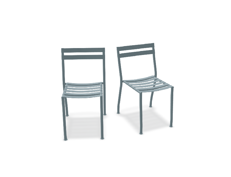 Lot de 2 chaises en métal FLANER - bleu_0