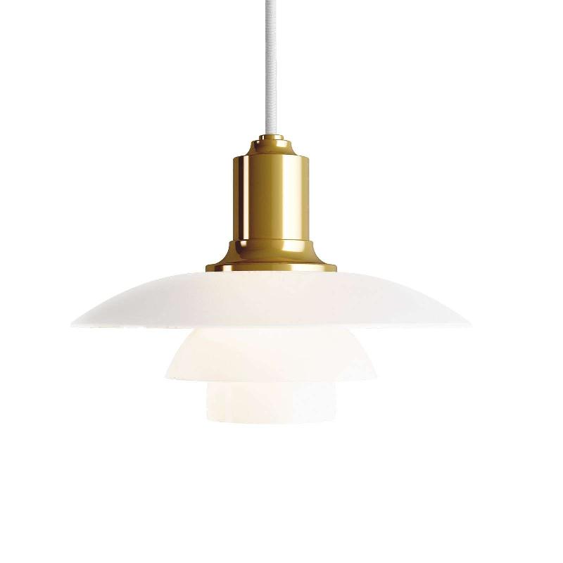 LOUIS POULSEN PH 2/1 SUSPENSION EN VERRE LAITON