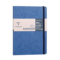 MY.ESSENTIAL AGE BAG CARNET BROCHURE COUSU DOS CARRÉ À PAGES NUMÉROTÉES A5 192 PAGES PETITS CARREAUX PAPIER IVOIRE 90G - BLEU - LOT DE 5