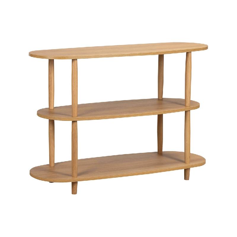 Oviala Business Etagère haute effet bois 120x77 cm bois clair , L 120 x l 40 x h 77 cm Oviala - beige Bois manufacturé 115559_0