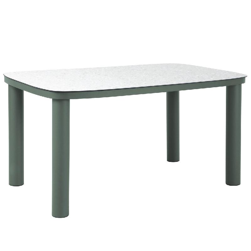 Oviala Business Table de jardin structure en aluminium 6 personnes L150x90cm vert - vert aluminium 115225_0