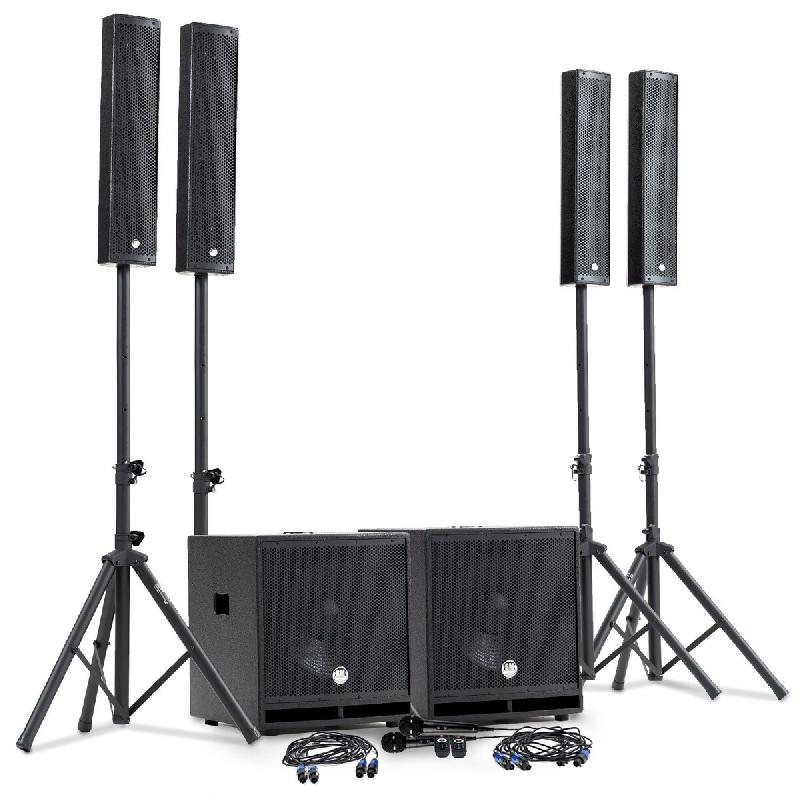 Pack Sono 2400W DJ complet BM SONIC BMS-15-SLIM-BT, 4 Enceintes satellites, 2x SUB 38cm USB/Bluetooth, Supports Câbles, Micros - 3666638039804_0