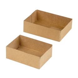 Boîte pâtissière carton brun sans couvercle 14x10x5 cm - Packnwood FHC - Lot de 100 pièces - marron en carton 209CR1410BR2_0