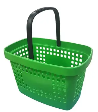 Panier magasin Kyde 28 litres - apte au contact alimentaire - anse verrouillable - compatible chariot porte-panier Deky_0