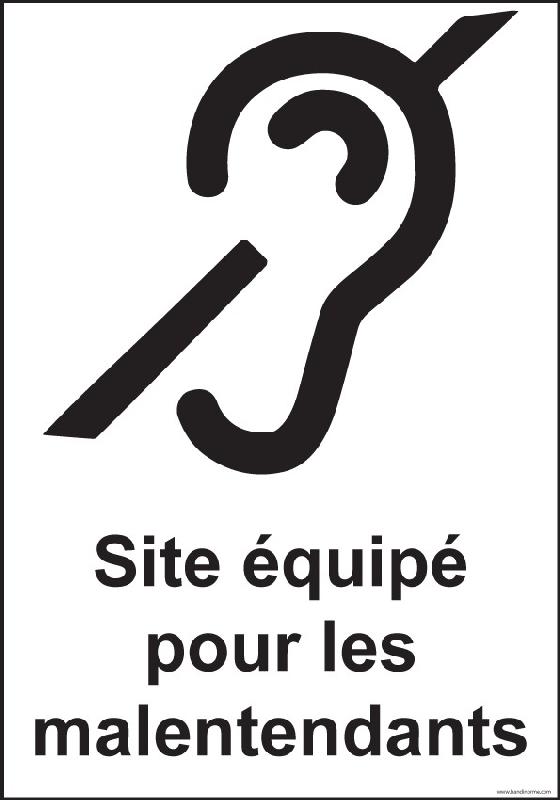 LOT DE 3 - PANNEAU SITE ÉQUIPÉ POUR LES MALENTENDANTS - 150 X 210 - PVC
