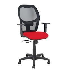 Piqueras y Crespo Silla Alocén traslack malla negra asiento bali rojo brazos regulables - rouge multi-matériau 345TKM840B350B10CRN_0