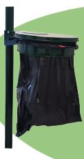 Porte sac avec couvercle - zones urbaines - AGGLO - contenance 80 à 200 L - acier galvanisé_0