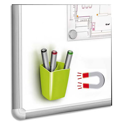 POT A CRAYONS ET FEUTRES CEP - MAGNETIQUE - 2 COMPARTIMENTS - VERT