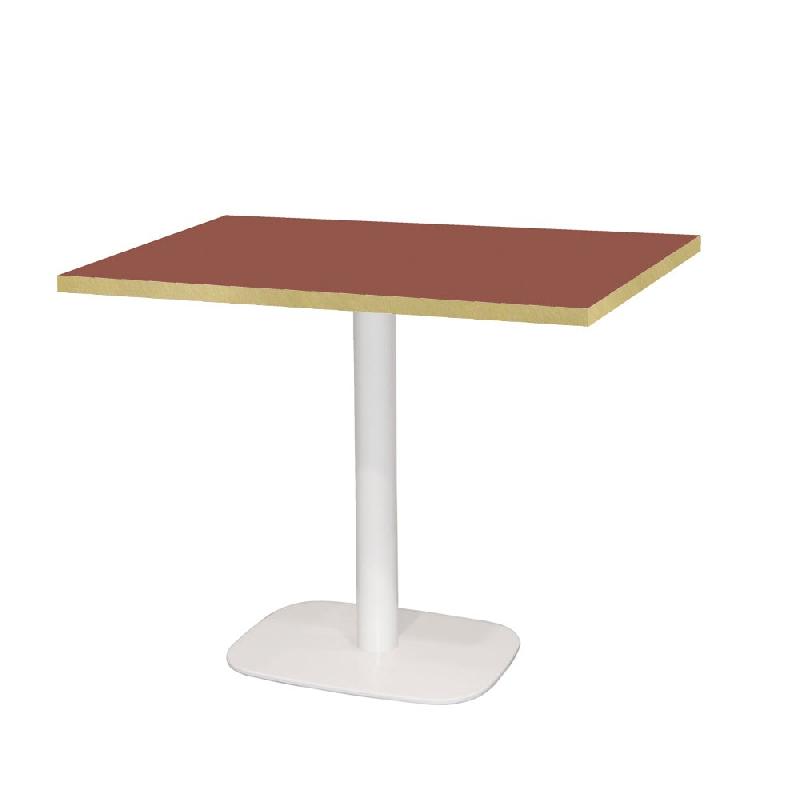 RestooTab - Table Round blanc 110x70cm rosso jaipur fenix chants couleur laiton - rouge Bois manufacturé TB-ROURC1-11070M-ROSS.J-LAI_0