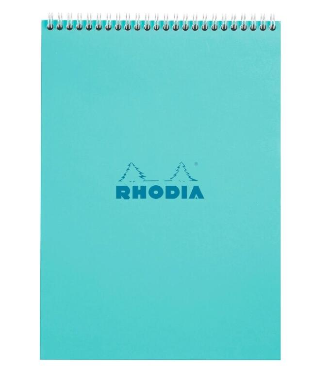 RHODIA Lot de 5 Bloc azur format 210x297 / A4, 80 feuilles 80 g/m² reliure intégrale, quadrillé 5x5 - 3037921184196_0