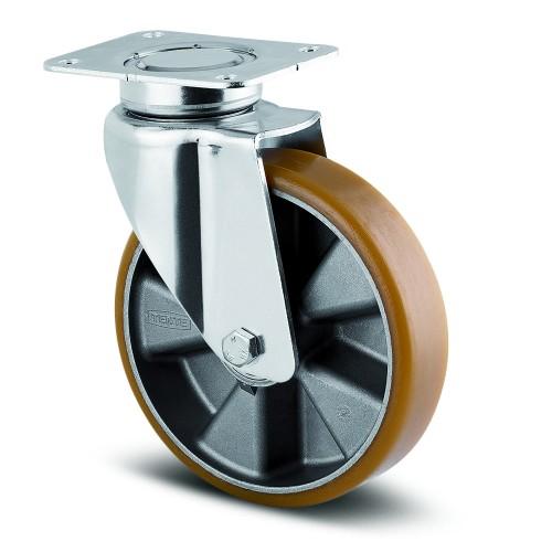 ROULETTE PIVOTANTE À PLATINE 137X105 MM - CHARGES LOURDES - Ø 125 MM - DELTA TENTE