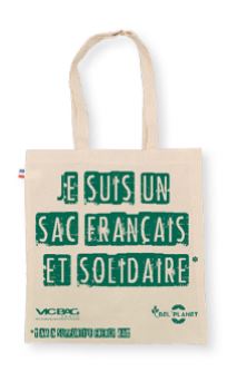 Sac écologique réutilisable fourre-tout solidaire - coton naturel 30% recyclé 180 g/m² - 34H x 42L cm_0