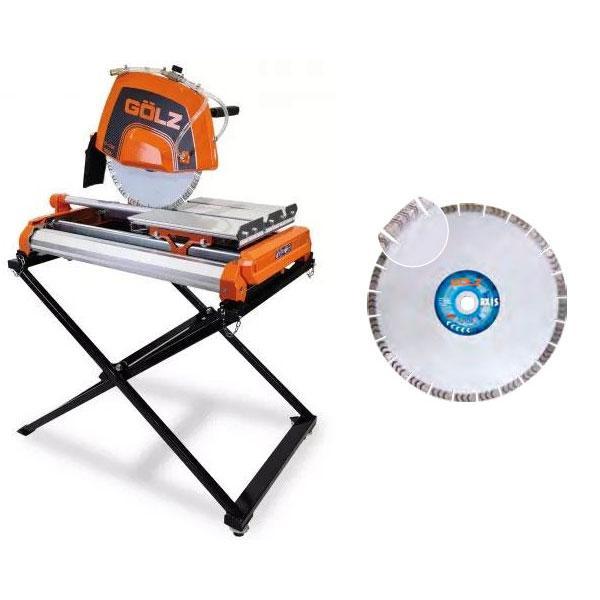 Scie sur table polyvalente D-CUT350A + 1 disque Galaxi-S Ø 350 mm + 1 jeu de pieds ciseaux - GOLZ - 02893506000+02893506001F+GALAXIS350_0