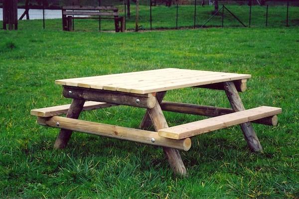 Table de pique-nique pour enfants en bois - traité autoclave Classe IV - Plateau 120x70 cm_0