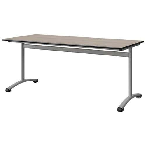 TABLE MALIBU 180X80 T6 DL STRA ACACIA/NOIR GRIS 9006 - MANUTAN EXPERT