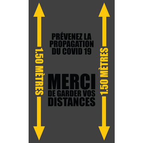 TAPIS IMPRIMÉ WASHABLE MERCI DE GARDER VOS DIST..GRIS-85X150 - NOTRAX