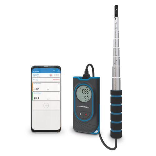 Thermo-anémomètre portable à fil chaud télescopique - SANSi-VH3 - Sauermann - Bluetooth et application mobile_0