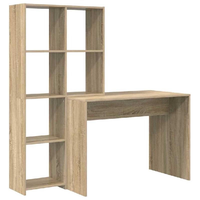VidaXL Bureau Chêne Sonoma 138,5 x 55 x 143 cm Bois d'ingénierie Modèle Titan Confort - 3337251_0